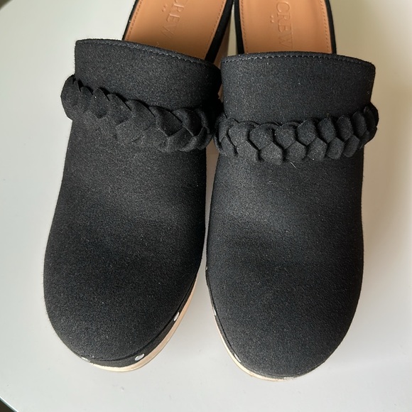 J. Crew Factory Black Mules with Wooden Heel - Picture 4 of 16